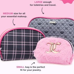 Juicy couture 3 piece cosmetic bag set